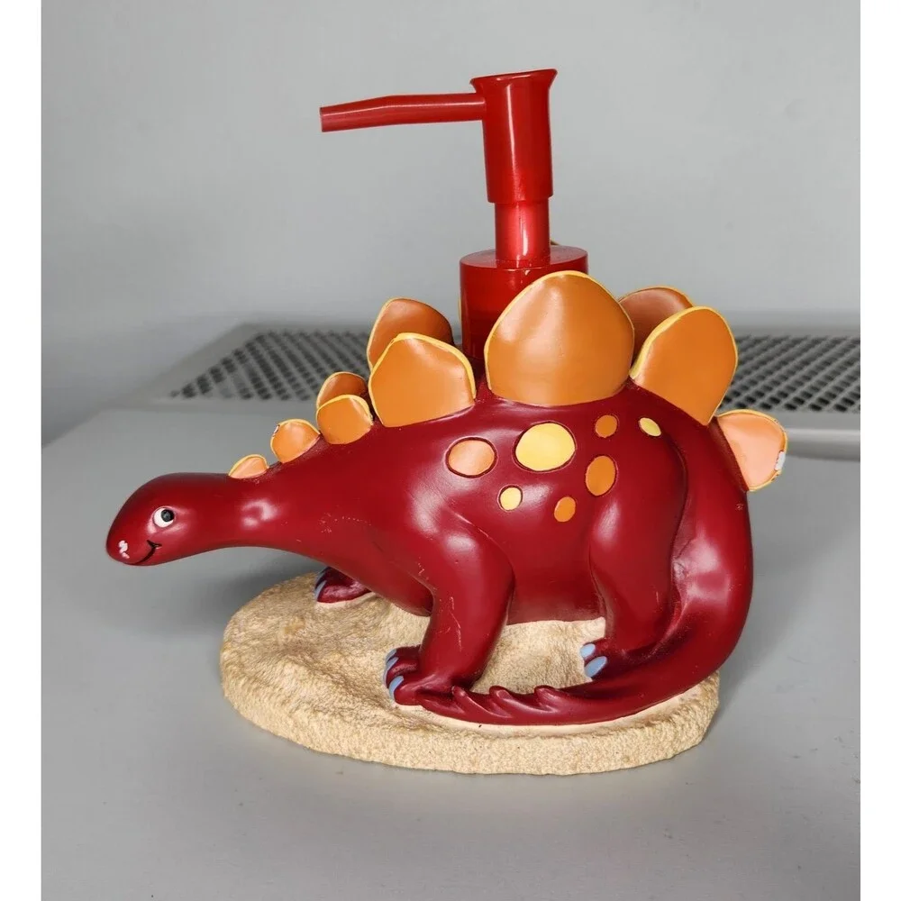 2007 Dino Walk Stegosaurus & Brontosaurus Bathroom Kids Soap Dish & Dispenser
